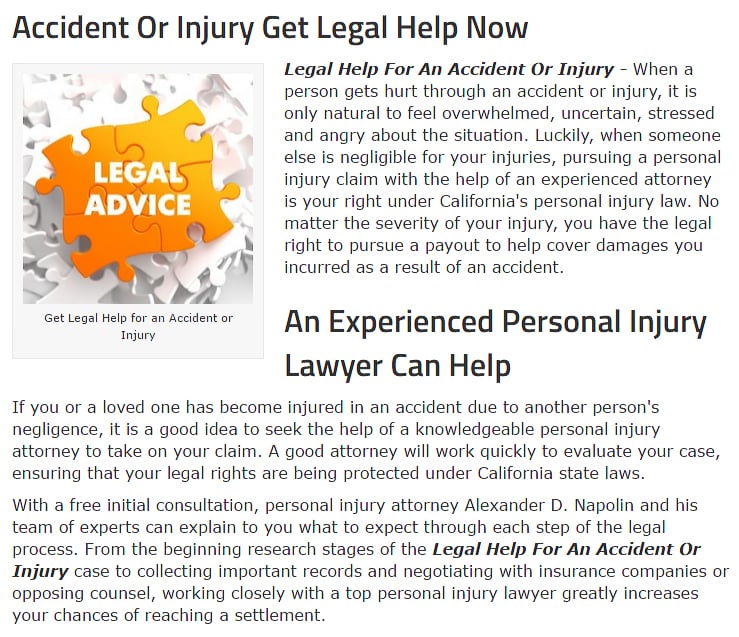 Accident Injuries Law